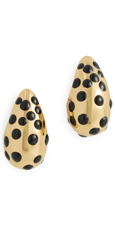 Clare V Le Drop Earrings Black/gold