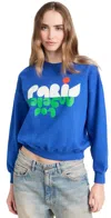 Clare V Le Drop Sweatshirt Lapis W/ Cream In Lapis W/ Cream