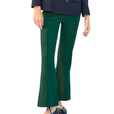 Clare V Le Flare Pant In Forest Ponte In Green