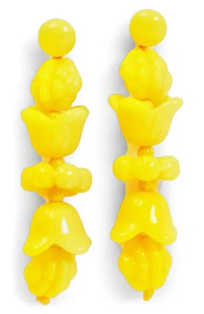 Clare V . Le Jardin Linear Drop Earrings In Yellow