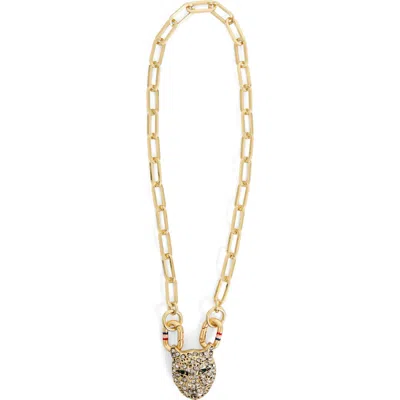 Clare V . Le Leopard Pendant Necklace In Gold