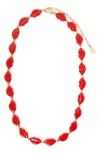 Clare V . Le Lips Necklace In Red