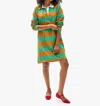 Clare V Le Rugby Dress In Fern/ Desert Taupe Stripe