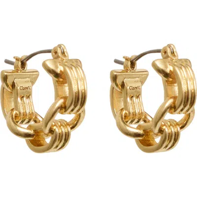 Clare V . Le Story Chain Hoop Earrings In Gold