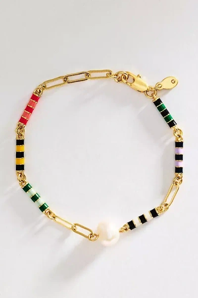 Clare V Le Stripe Pearl Bracelet In Multicolor