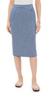 Clare V Le Tube Skirt Cobalt/cream Stripe