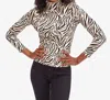 Clare V Le Turtleneck - Zebra Top In Cream/black In Multi