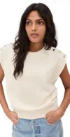 Clare V Le Vest Cream W/ Studs In Cream W/ Studs