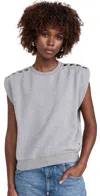Clare V Le Vest Top In Grey Melange W/ Studs