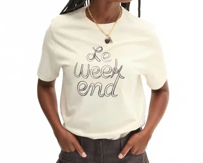 Clare V Le Weekend Original Tee Shirt In Cream/navy In Neutral