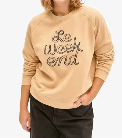 Clare V Le Weekend Sweatshirt In Sand In Beige