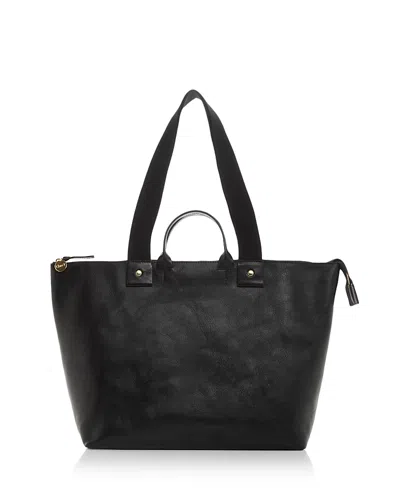 Clare V Le Zip Sac Leather Tote In Black