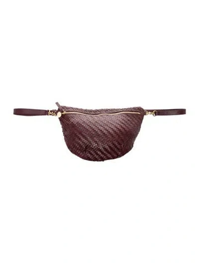 Pre-owned Clare V Leather Belt Bag In Burgundy