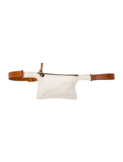 Pre-owned Clare V Leather Belt Bag In White