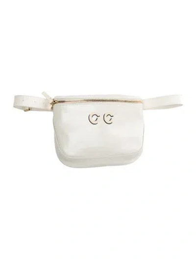 Pre-owned Clare V Leather Belt Bag In White