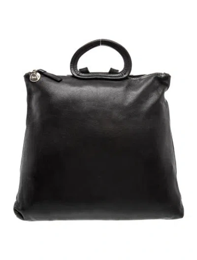 Pre-owned Clare V Leather Bucket Bag In Black