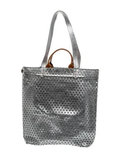 Pre-owned Clare V Leather Bucket Bag W/ Tags In Gray