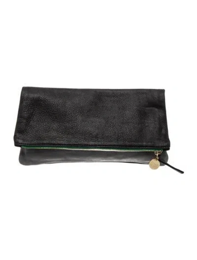 Pre-owned Clare V Leather Clutch In Black