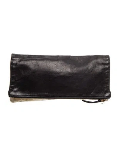 Pre-owned Clare V Leather Clutch In Black