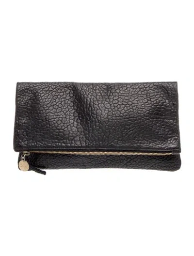 Pre-owned Clare V Leather Clutch In Black