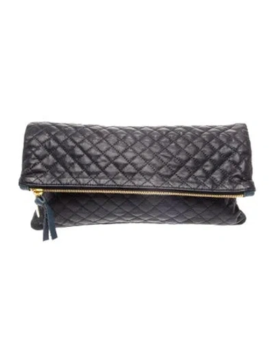 Pre-owned Clare V Leather Clutch In Black