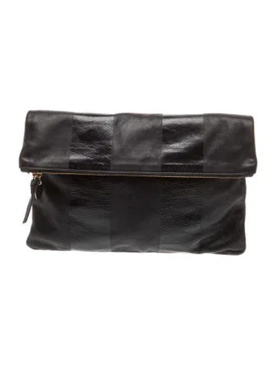 Pre-owned Clare V Leather Clutch In Black
