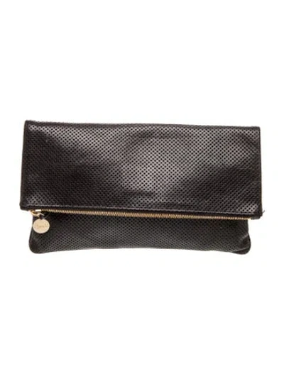 Pre-owned Clare V Leather Clutch In Black