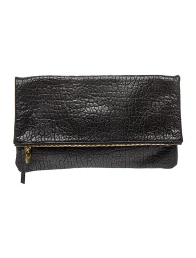 Pre-owned Clare V Leather Clutch In Black