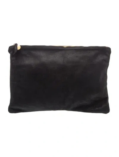 Pre-owned Clare V Leather Clutch In Black