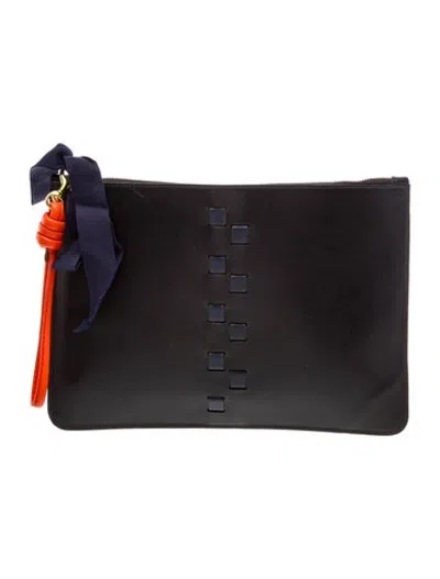 Pre-owned Clare V Leather Clutch In Black