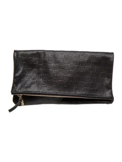 Pre-owned Clare V Leather Clutch In Black/neutrals