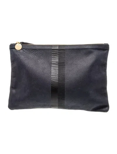 Pre-owned Clare V Leather Clutch In Blue