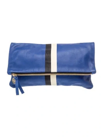 Pre-owned Clare V Leather Clutch In Blue