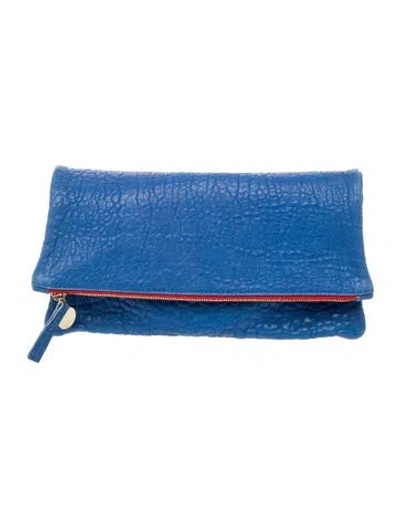 Pre-owned Clare V Leather Clutch In Blue