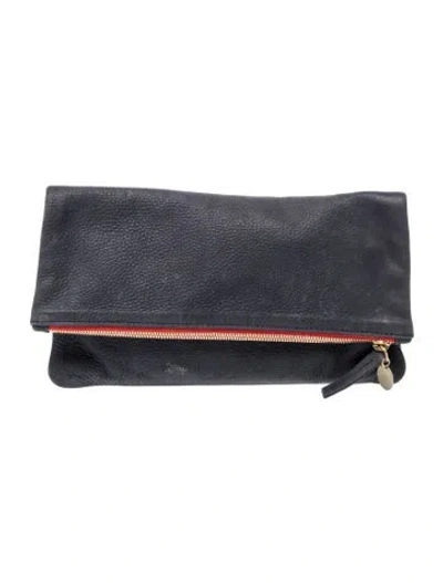 Pre-owned Clare V Leather Clutch In Blue