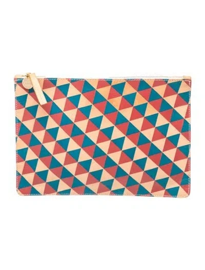 Pre-owned Clare V Leather Clutch In Blue