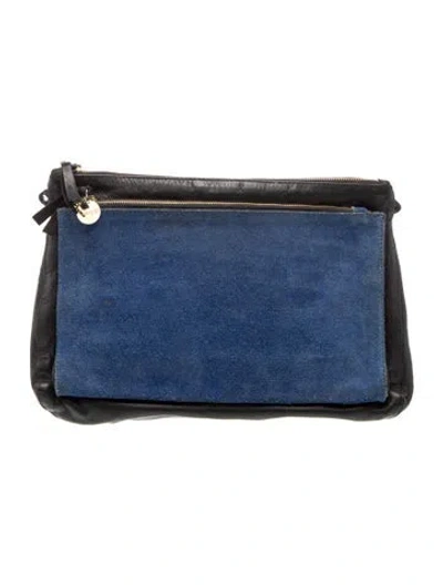 Pre-owned Clare V Leather Clutch In Blue
