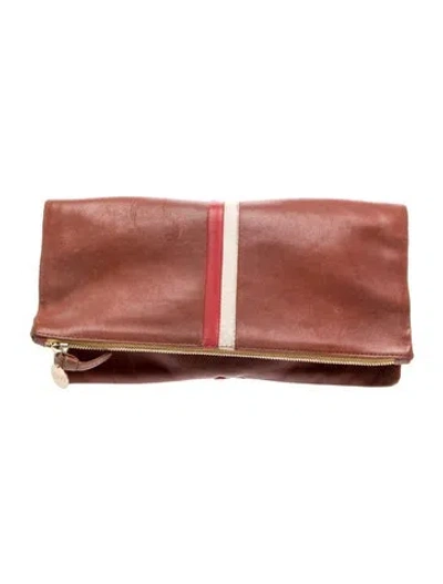 Pre-owned Clare V Leather Clutch In Brown