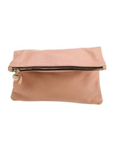 Pre-owned Clare V Leather Clutch In Brown