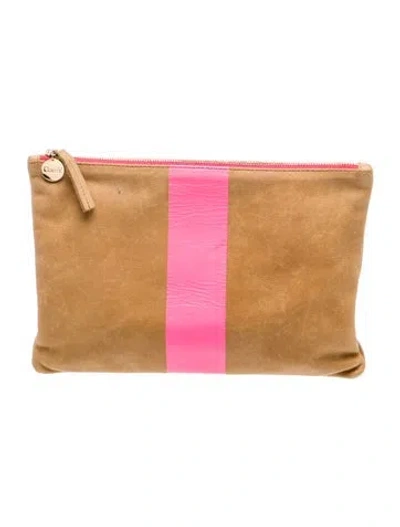Pre-owned Clare V Leather Clutch In Brown