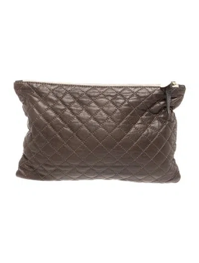 Pre-owned Clare V Leather Clutch In Brown