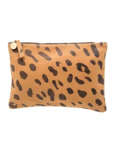 Pre-owned Clare V Leather Clutch In Brown