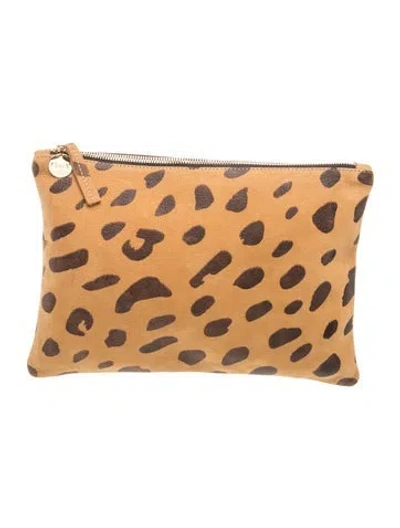 Pre-owned Clare V Leather Clutch In Brown