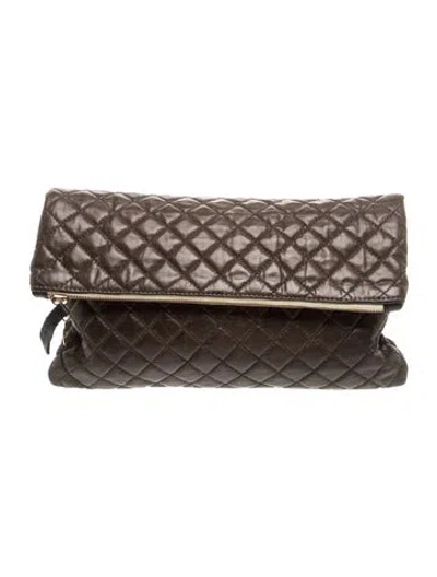 Pre-owned Clare V Leather Clutch In Brown