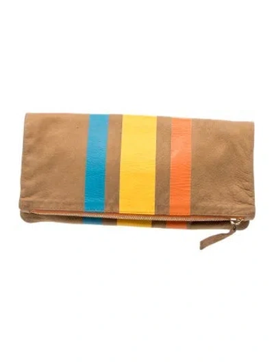 Pre-owned Clare V Leather Clutch In Brown