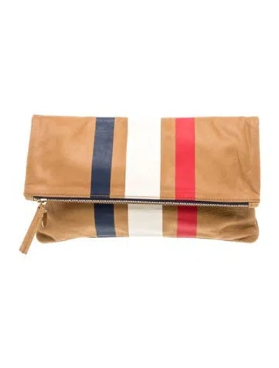 Pre-owned Clare V Leather Clutch In Brown