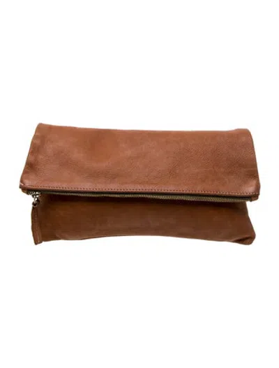 Pre-owned Clare V Leather Clutch In Brown