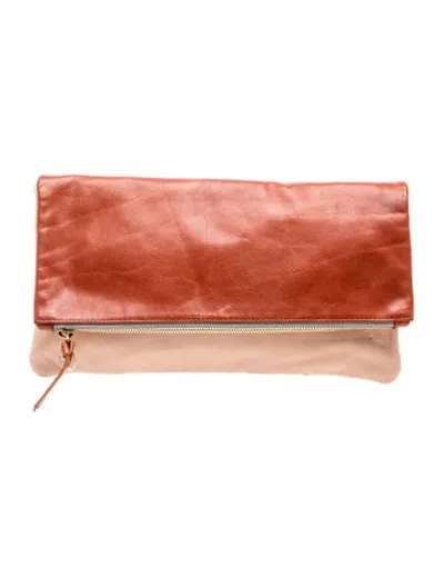 Pre-owned Clare V Leather Clutch In Brown