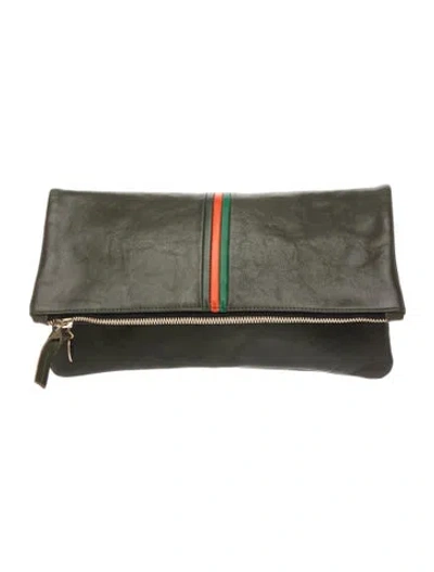 Pre-owned Clare V Leather Clutch In Gray