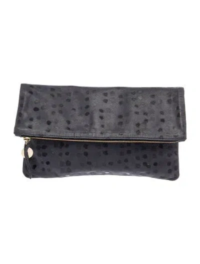 Pre-owned Clare V Leather Clutch In Gray
